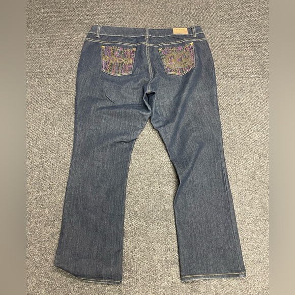 COOGI Women's Slim Straight Leg Embroidered Pockets Dark Wash Jeans Size 20W - Picture 7 of 7